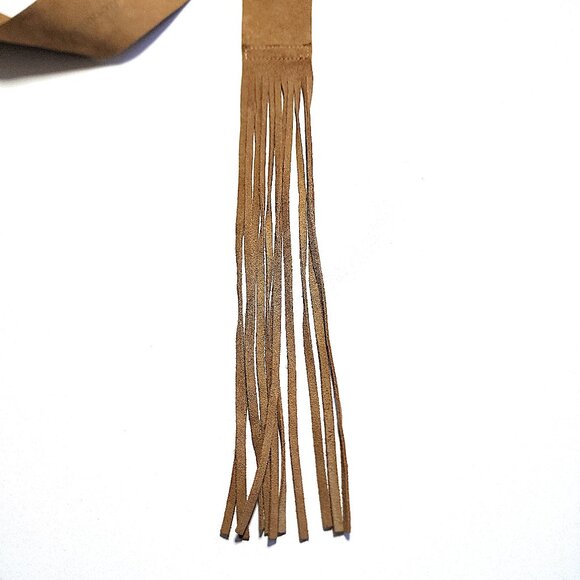 Abercrombie & Fitch embroidered fringed suede belt - Picture 7 of 11